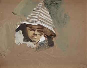 ANDERS ZORN, akvarell och täckvitt, intygad a tergo av Gerda Boëthius Mora 1938.