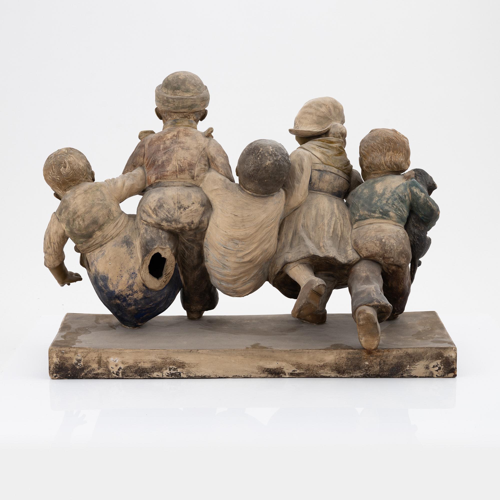 An earthenware sculpture, Europe, signed.