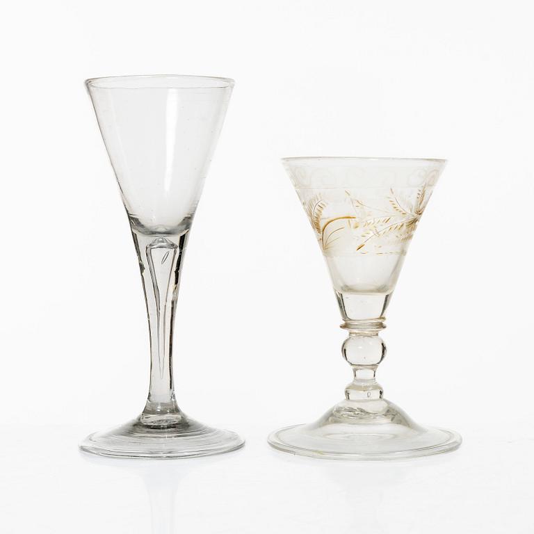 Glass, 5 pcs, 17th-18th century.