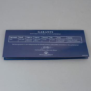 MYNT, 3 st, guld, Myntverket Moneta, minnespräglingar, utgivna 2004. Vikt 8,6 g.