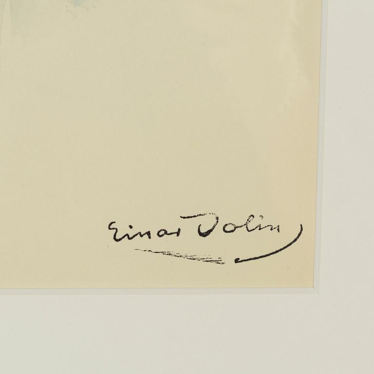 Einar Jolin, watercolour, stamped signature.