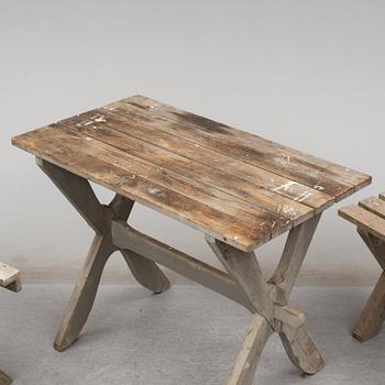 TRÄDGÅRDSGRUPP, 3 delar, 1900-talets första hälft.