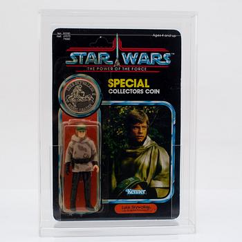 STAR WARS, Luke Skywalker (In Battle Poncho), AT-ST Driver, EV-9D9 & Imperial Gunner, POTF, Kenner 1984.