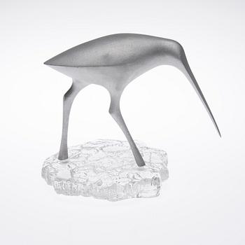 SKULPTUR, Aluminium och glas, "Beckasin". Stämplad Made in Finland, Kultakeskus Oy, Design: Tapio Wirkkala.