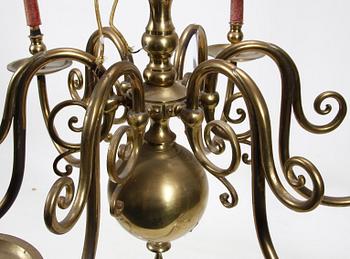 TAKKRONA, mässing, barockstil, 1900-tal. H 88.