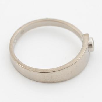 Lapponia, ring 18K white gold set with a round brilliant-cut diamond, Finland 1973.