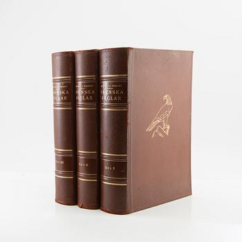 The von Wright Brothers, bookwork, 3 volumes, "Swedish Birds", A. Börtzells Printing Co. Ltd., Stockholm, 1927-1929.