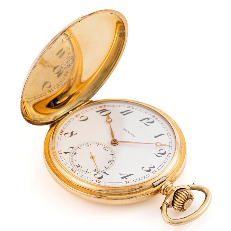 Zenith, pocket watch, hunter case, 51 mm.