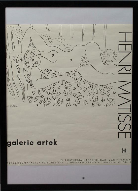 AFFISCH, Henri Matisse, Galerie Artek, 1974.