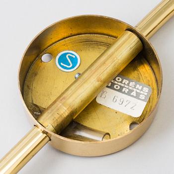 two brass wall lights from Boréns AB, second half of the 20th century.