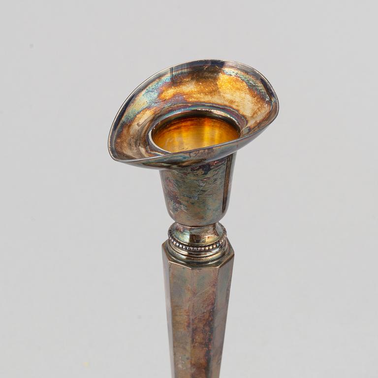 Ljusstakar, 4 st, silver, K.G. Markströms Guldsmeds Ab,  Uppsala, 1972.