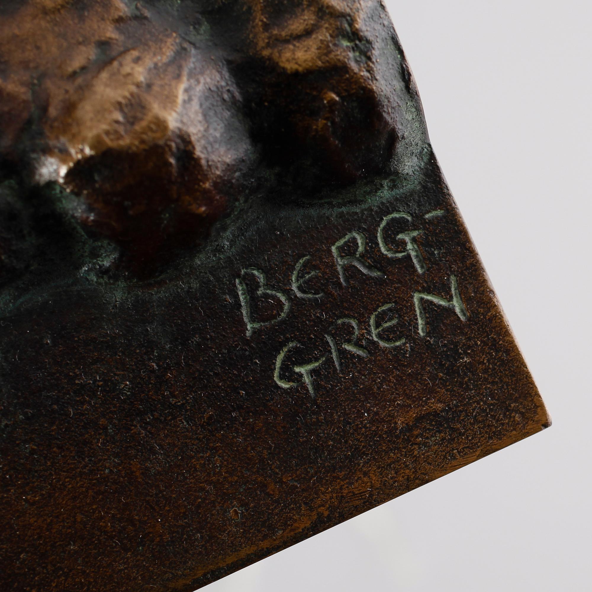 SIGGE BERGGREN, väggrelief, brons, signerad.