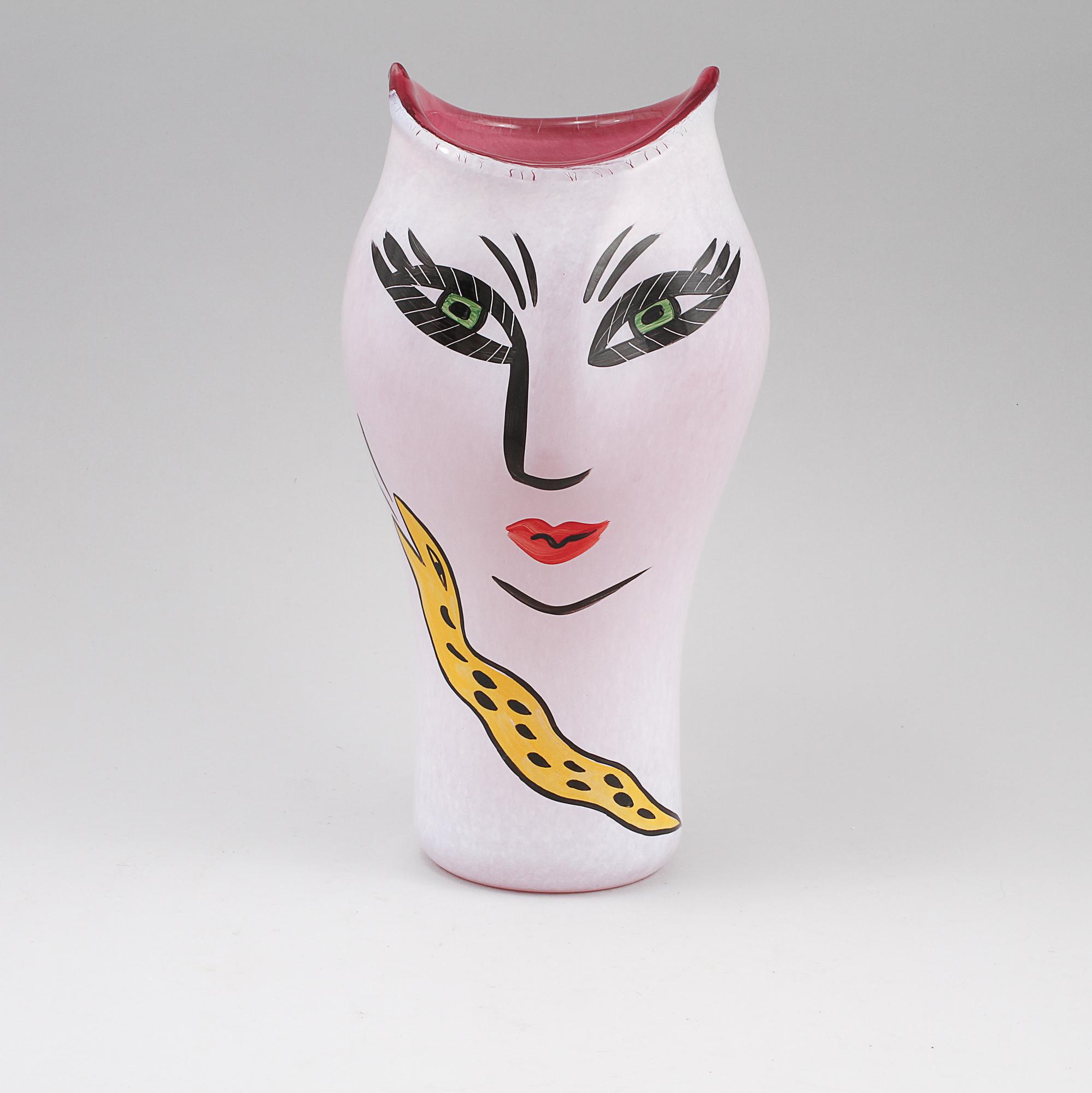 VAS, glas, "Open Minds", Ulrica Hydman Vallien, Kosta Boda, 1900-talets slut.