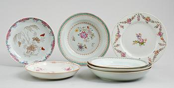 FAT, 7 st, porslin, Kina, Qianlong 1736-1795.
