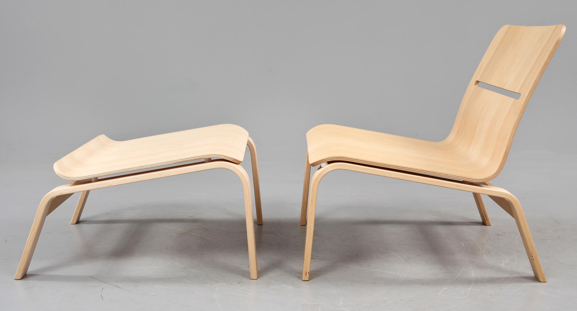 FÅTÖLJ MED FOTPALL, "Bowie", Mårten Claesson, Eero Koivisto och Ola Rune, David Design, 2000-tal.