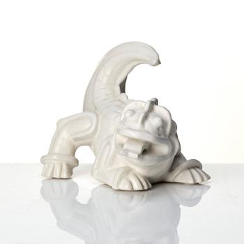 Wilhelm Kåge, a stoneware sculpture of a dragon puppy, Gustavsberg, Sweden 1940-1950s.