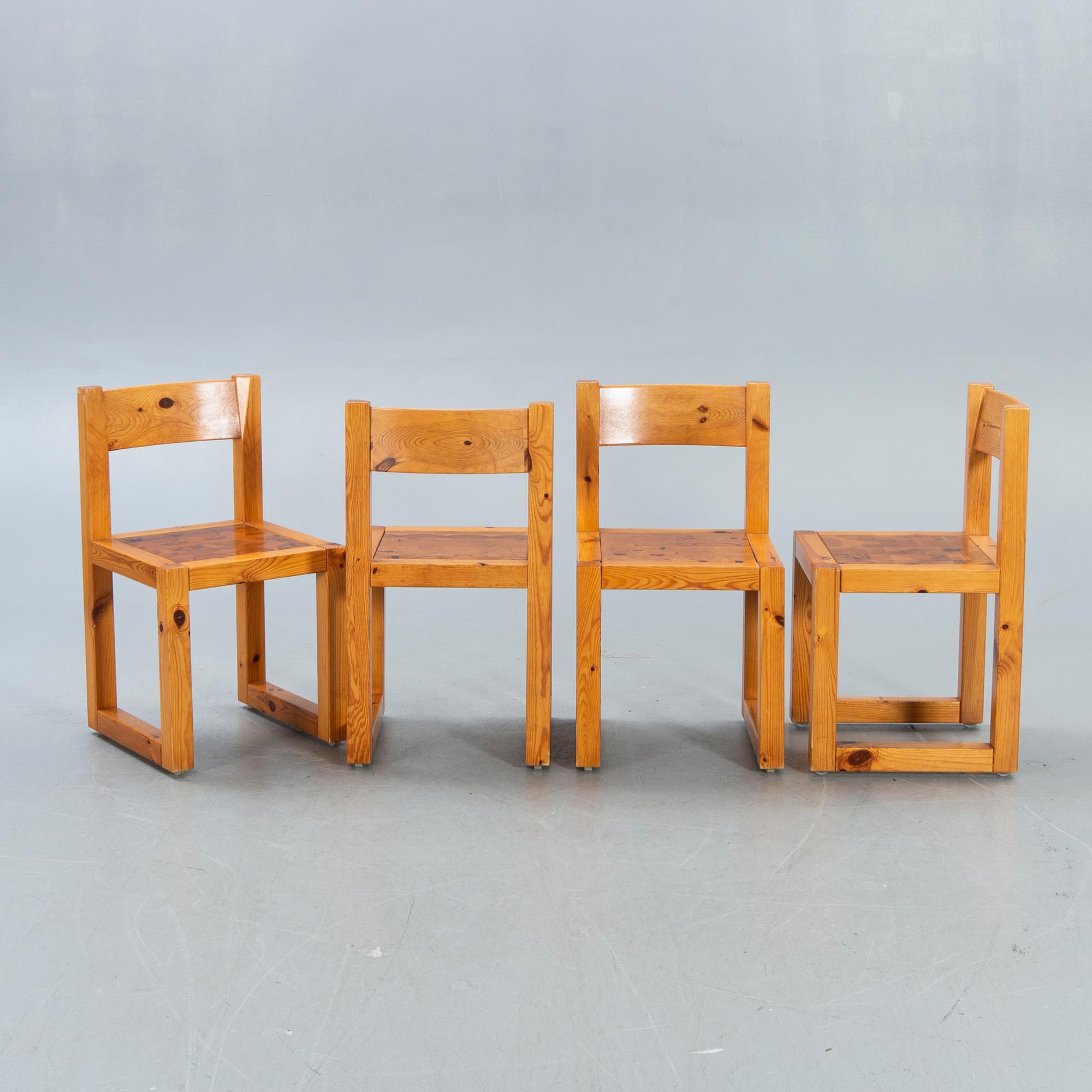 A five pcs Möbelmäster pine 1970s dining group.