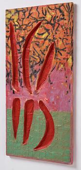 Stephen Buckley, mixed media, signed and dated 1989 on verso.