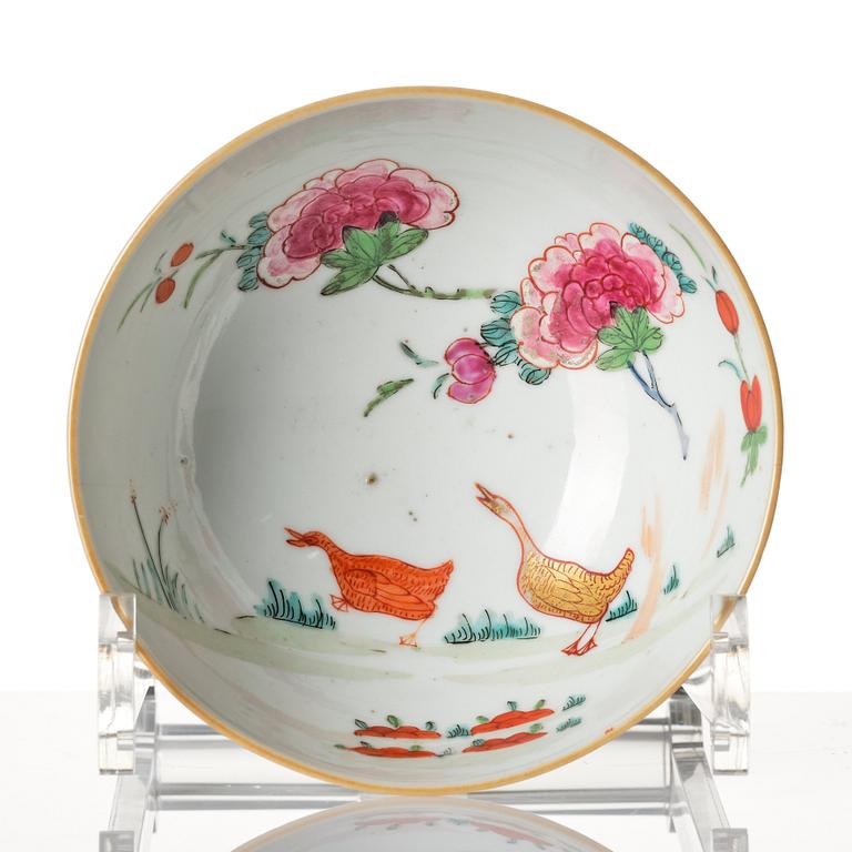 A famille rose 'lotus bowl', Qing dynasty, 18th century.