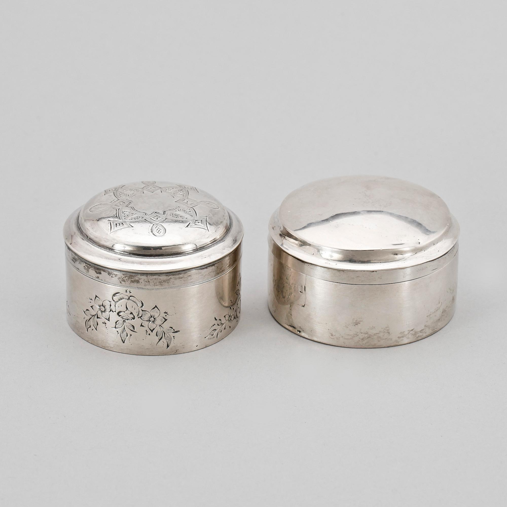 DOSOR, 2 st, silver, Norrköping och Hedemora, 1839-45. Ca 125 gr.