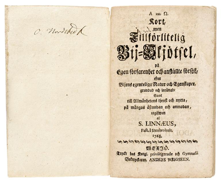 Samuel Linnaeus, "Kort men tillförlitelig Bij-skjötsel".