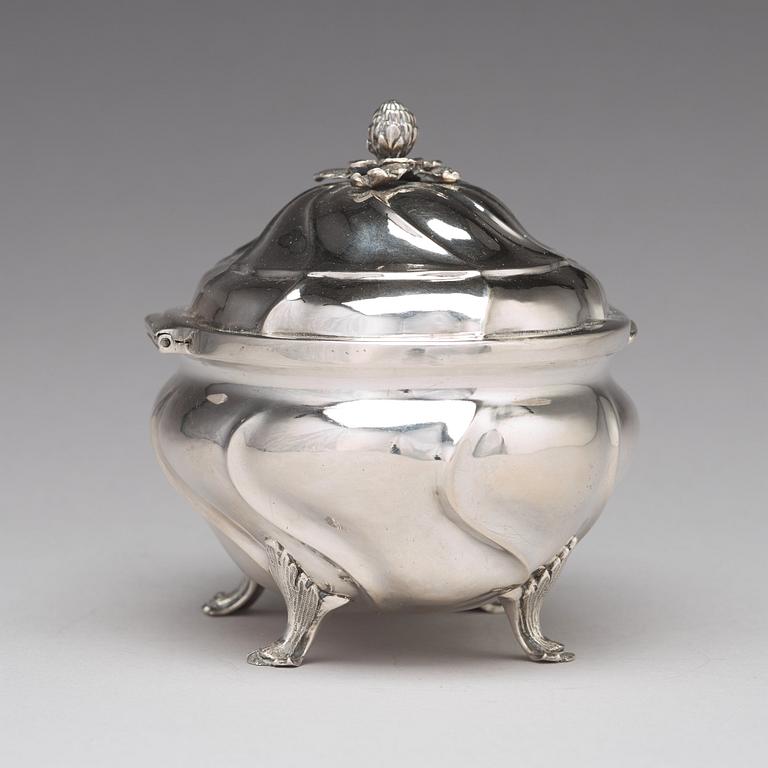 A Swedish 18th century silver sugar-casket, mark of Andreas Öhrman, Stockholm 1769.