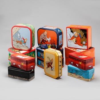 14 Tin-Tin biscuit tins, late 20th/21th century.