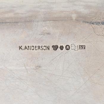 K. Andersson, kaffeservis, silver, 4 delar, Stockholm 1920. Art deco.