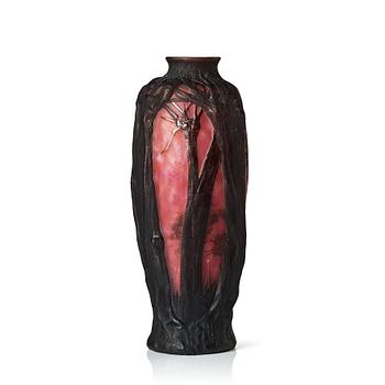 47. Daum, an Art Nouveau soufflé/ mould blown glass vase, Nancy, France.