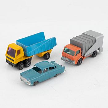 Twelv toy cars, mostly Lesney, England, second half of the 20th century.