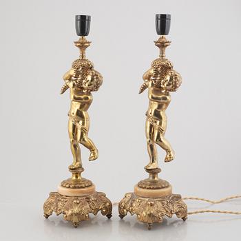 Table lamps, a pair, Rococo style, mid-20th Century.