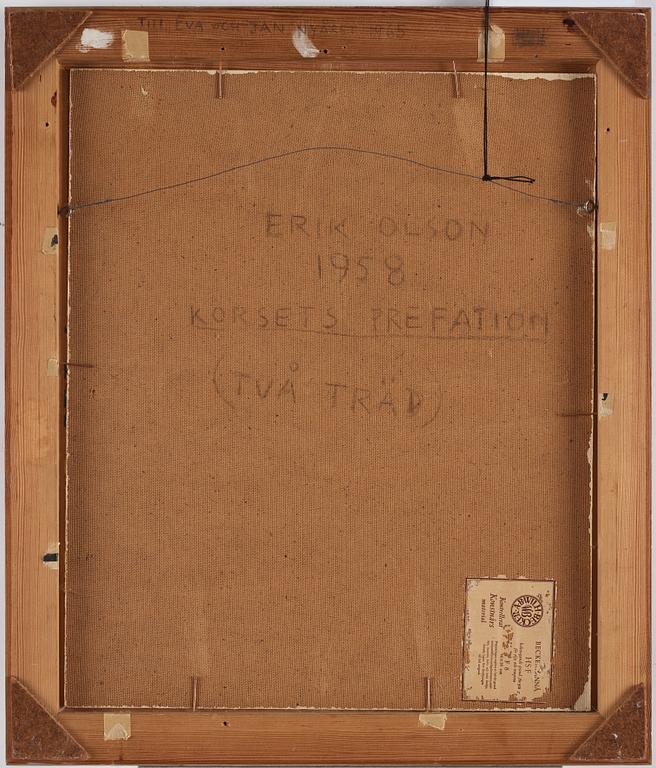 Erik Olson, oil on panel, signed and dated 1958.