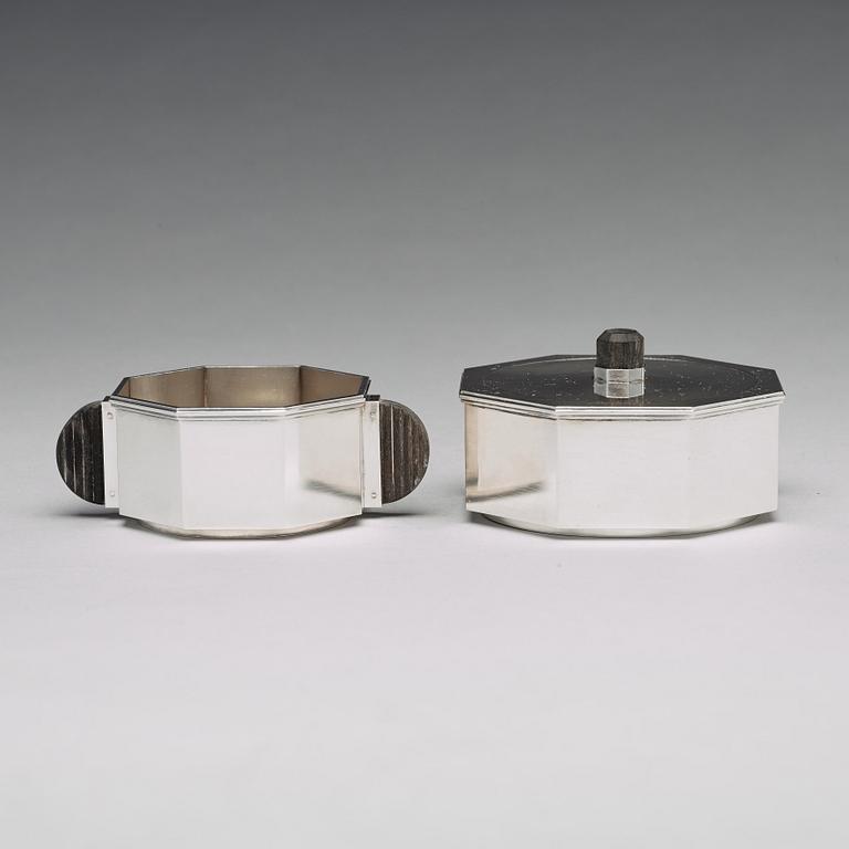 Wiwen Nilsson, a sterling sugarbowl and a bonbonnière, Lund Sweden 1950.