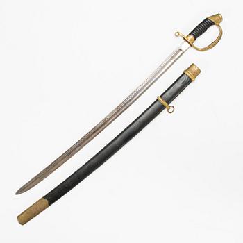 An Imperial Russian dragoon officer's shashka m 1881-1909, manufacturer's mark Zlatoust.