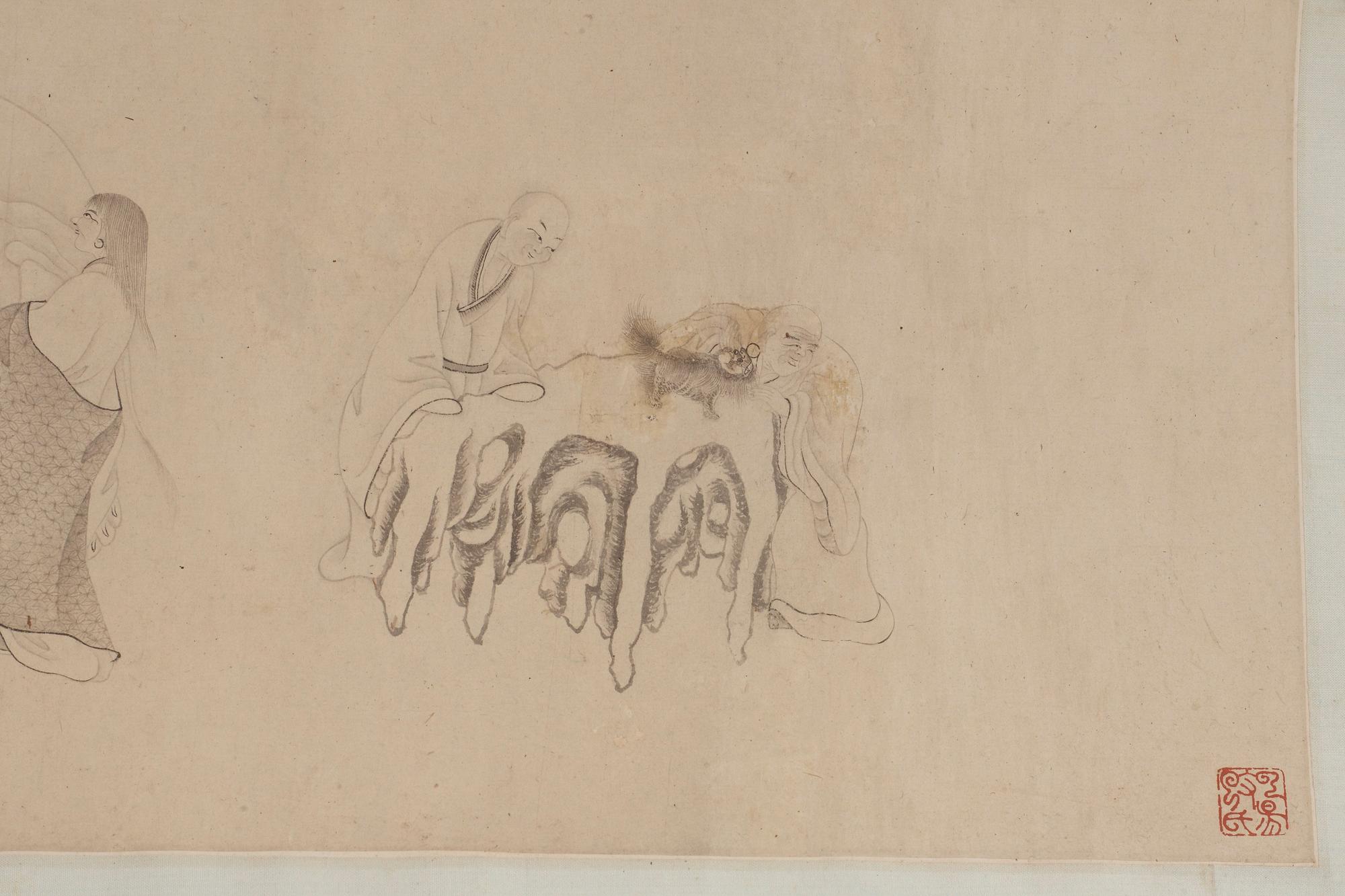 RULLMÅLNING. Tillskriven Gai Qi (Yuhu waishi, 1774-1829).