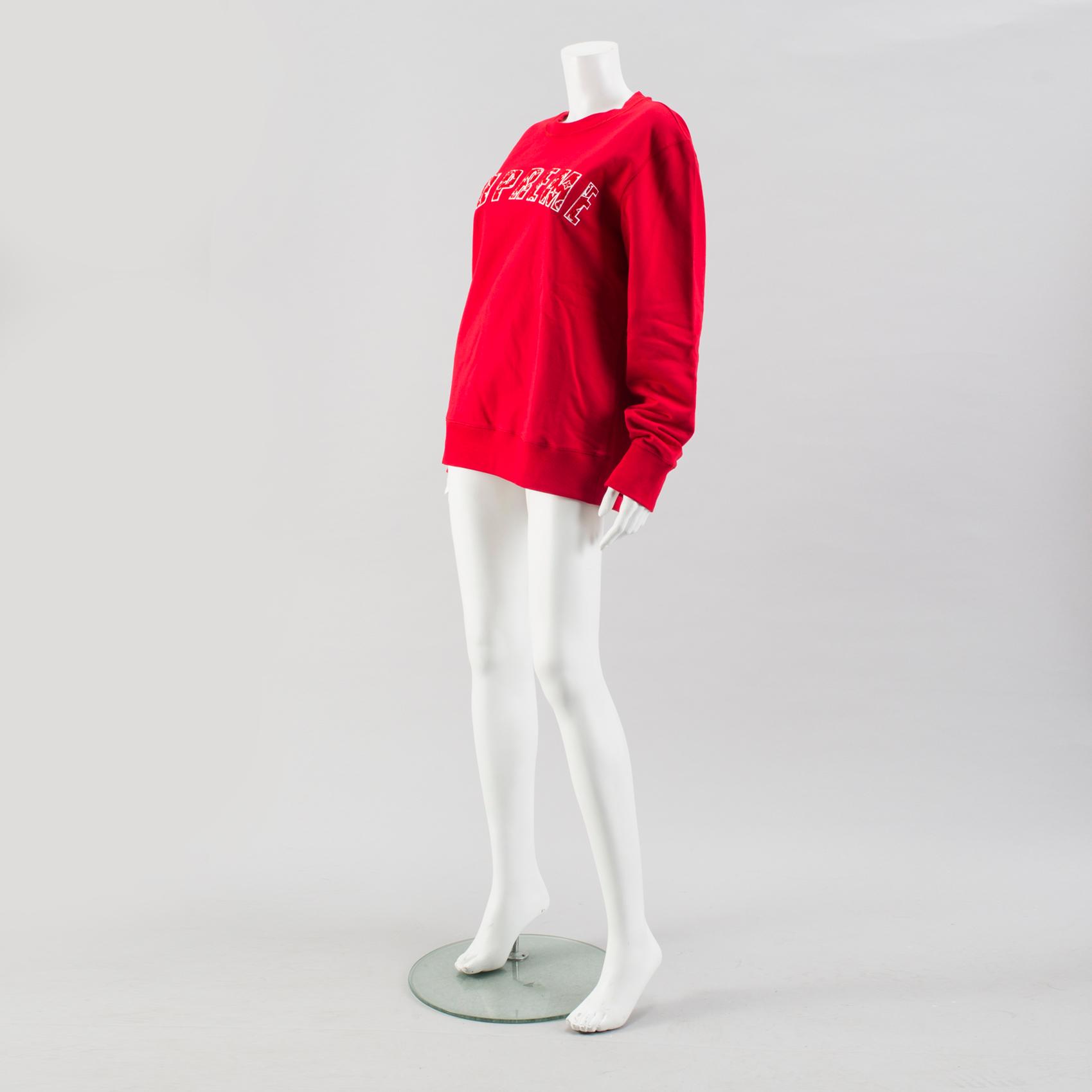 An Arc logo crewneck sweatshirt by Louis Vuitton + Supreme, size L 