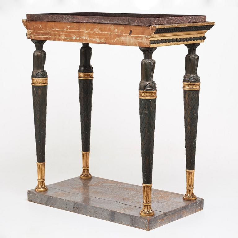 A late Gustavian console table, early 19th century.