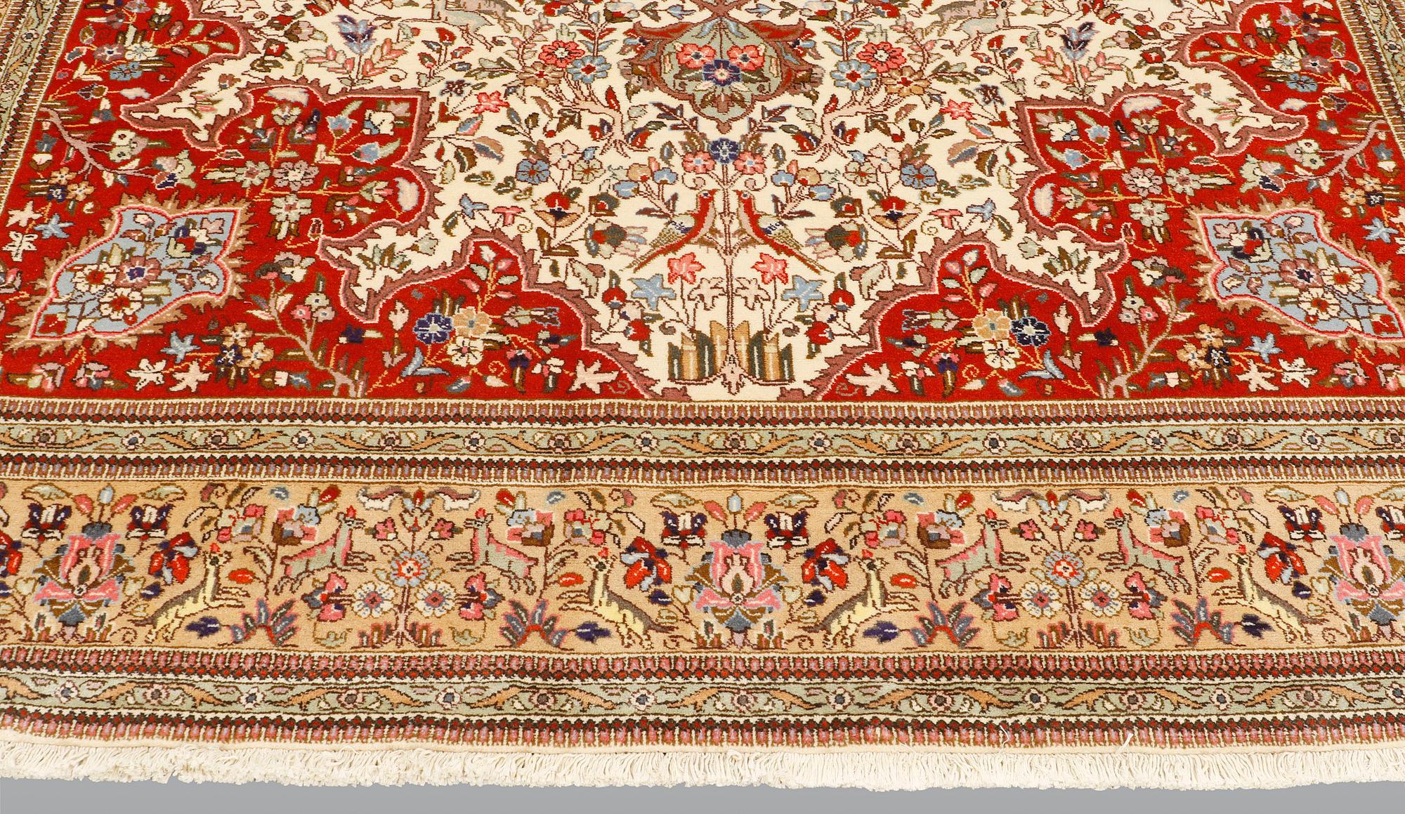A carpet, Figural Tabriz, so called,  Tabatabai, 380 x 282 cm.