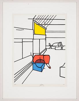 Valerio Adami · VALERIO ADAMI, färgserigrafi. Signerad och numrerad 49/75, daterad 1970.