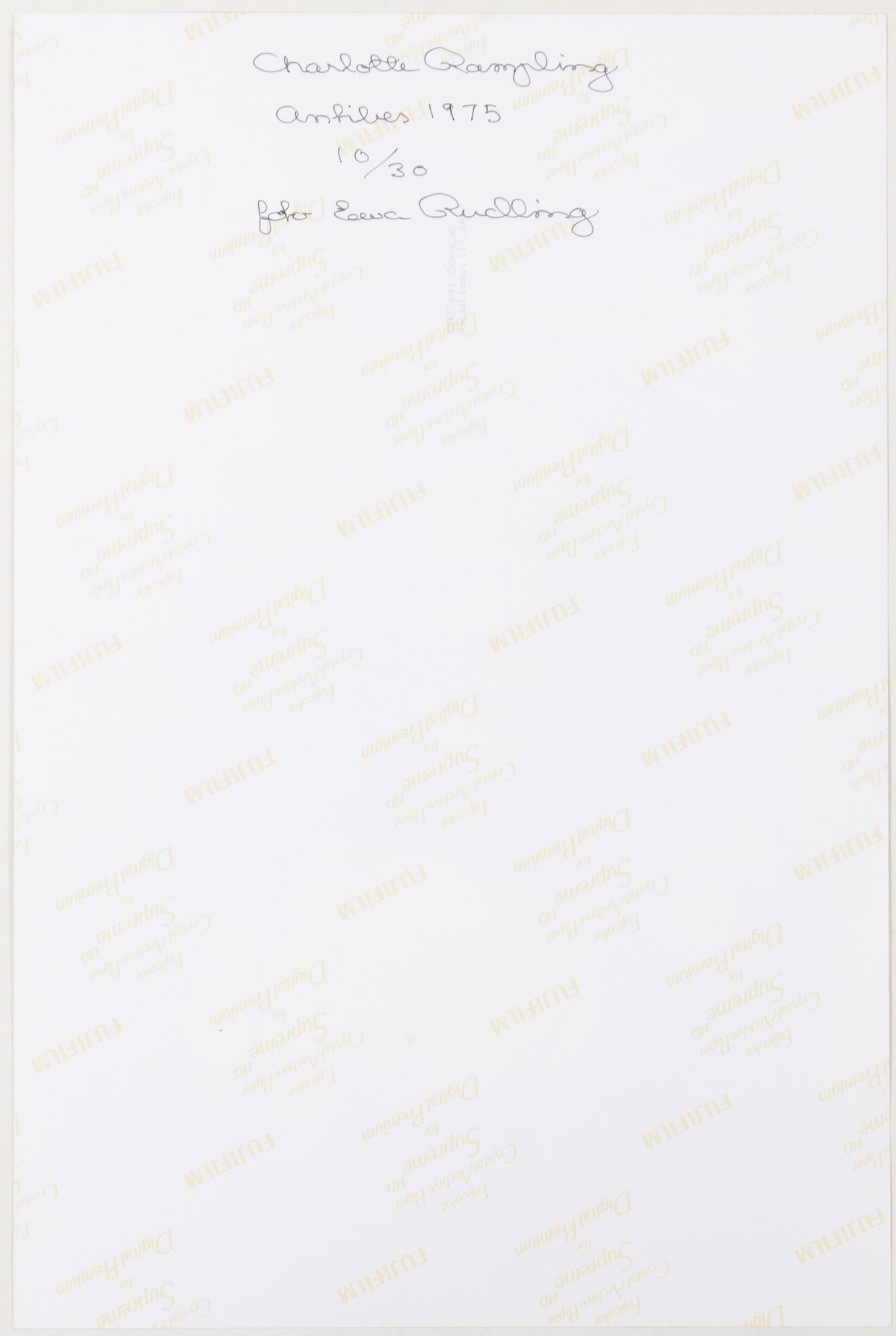 Ewa Rudling, "Charlotte Rampling, Antibes" 1975.