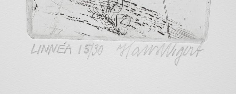 HANS WIGERT, torrnålsgravyrer 2 st. Sign o numr 48/165 samt 15/30.