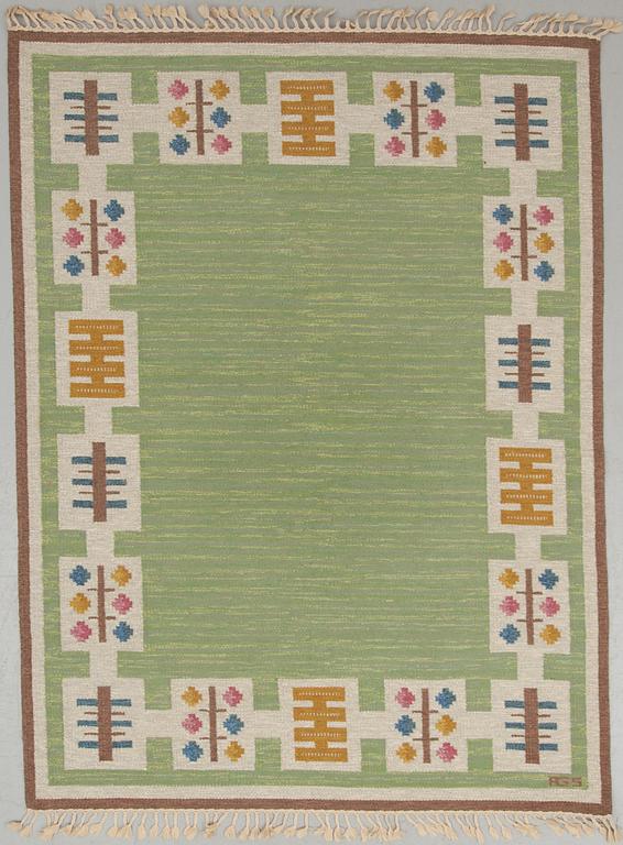 MATTA, rölakan, monogramsignerad AGS (Anna-Greta Sjöquist), omkring 1900-talets mitt. Ca 252 x 187 cm.