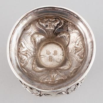 A French 19th/20th century silver sugar-caster. Rococo-style.