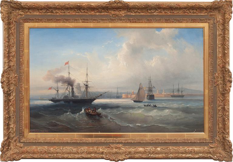 Anton Melbye, Ships off the coast of France.