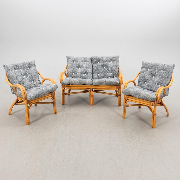 Möbelgrupp, 4 delar, rotting, 1900-talets senare del.