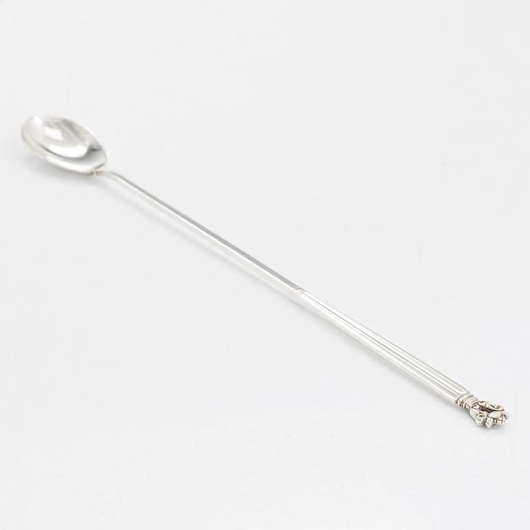 Johan Rohde, a 'Konge/ Acorn' sterling silver cocktail spoon, Georg Jensen, Denmark after 1945.