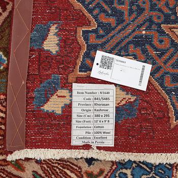 A carpet, Kashmar, ca 380 x 295 cm.