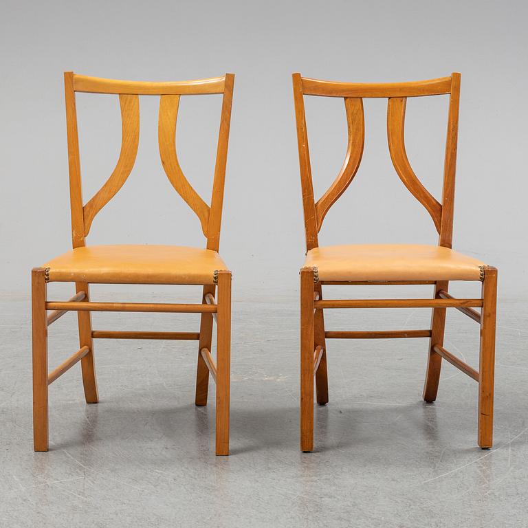 JOSEF FRANK, two dining chairs, model 2027, Svenskt Tenn, Sweden.