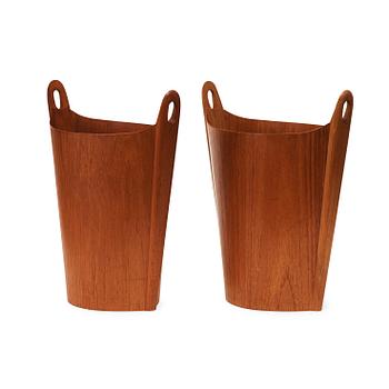 31. Two PS Heggen teak waste paper bins, Nordfjordeid, Norway 1960's.