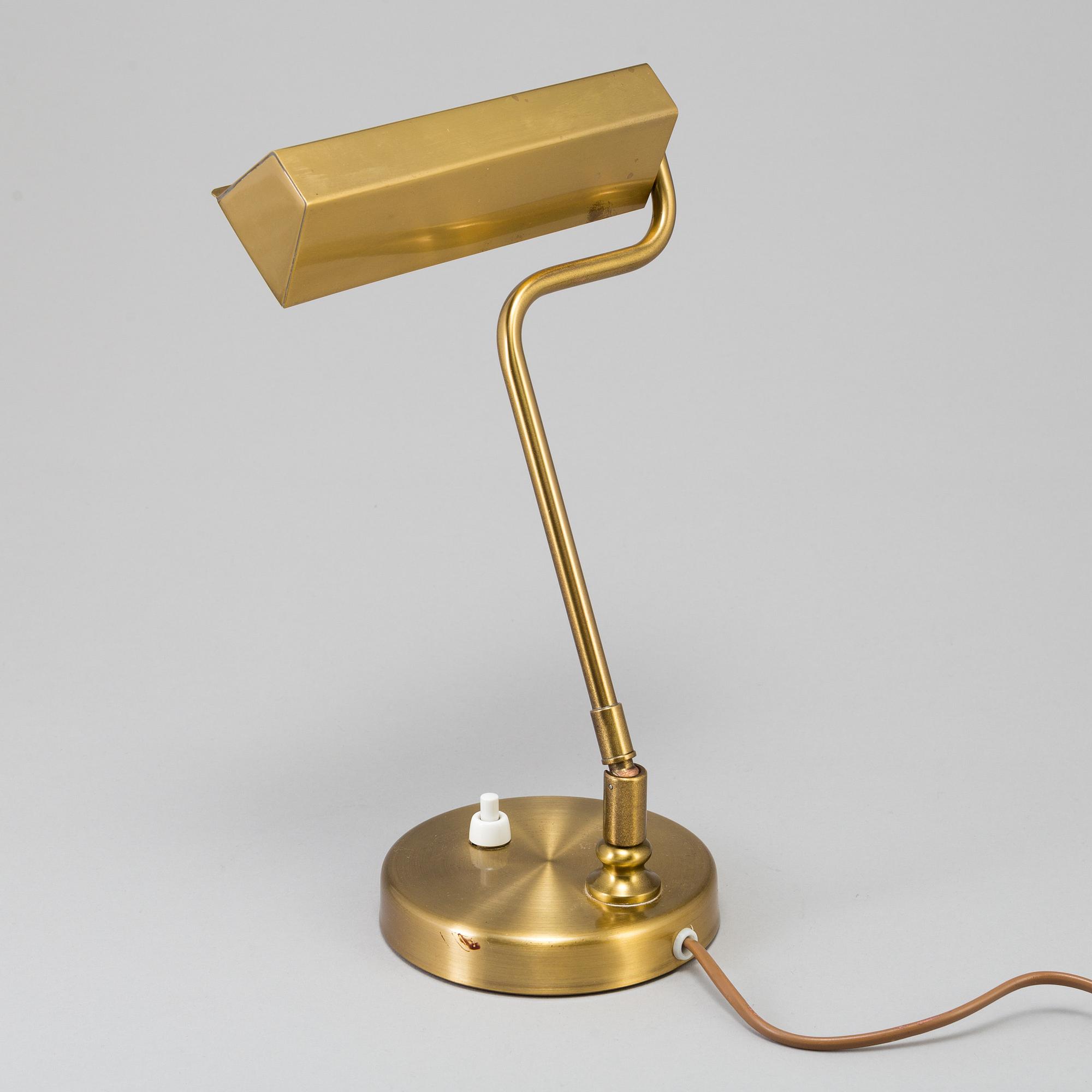 A BRASS PIANO LAMP, marked EB, second half of the 20th century.
